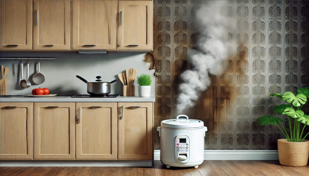 炊飯器の蒸気対策で家具を守る方法